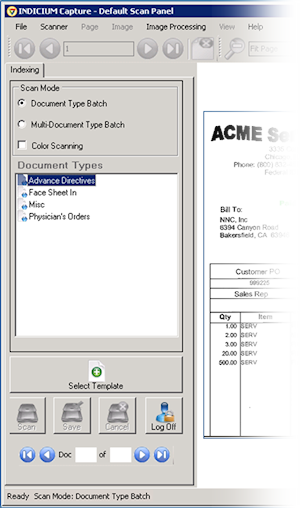 Scan panel for barcode recognition, OCR, SQL database interface
